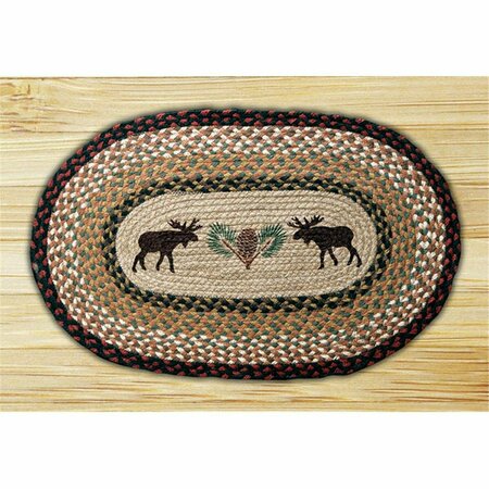 CAPITOL EARTH RUGS Moose-Pinecone Oval Patch 65-019MP